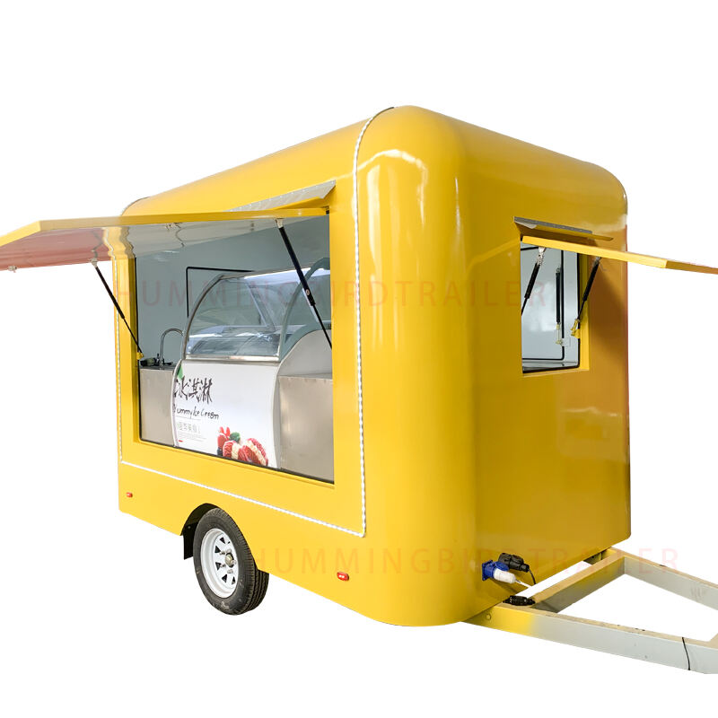 Rimorchio mobile mini Airstream Fast Food Carrello per bevande Cibo da strada per caffè Latte Tè Barbecue