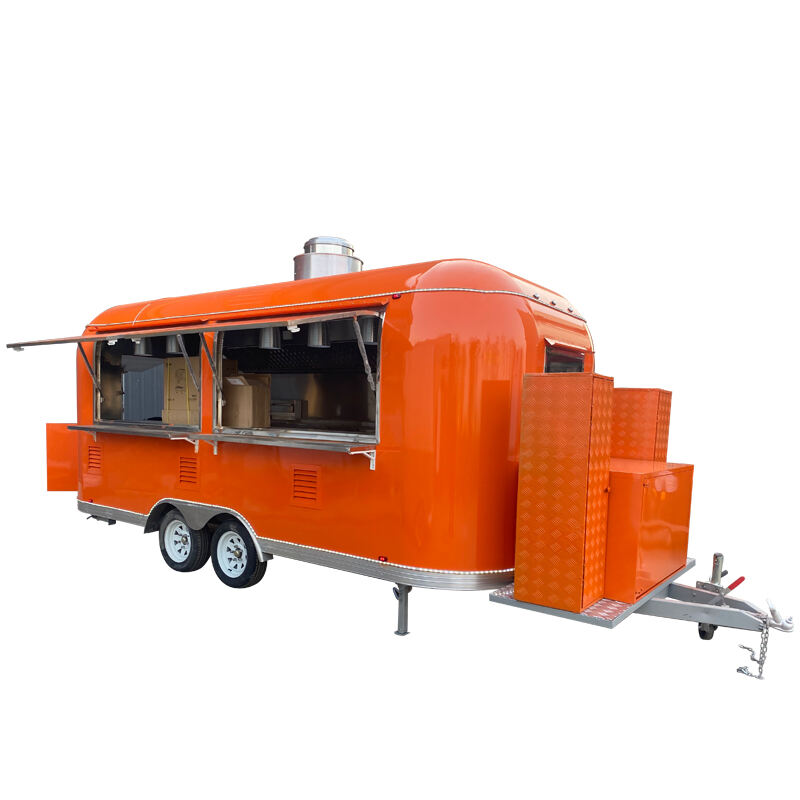 Fast Food Trailer Fully Equipped Airstream Mobile Ice Cream Food Truck for Sale