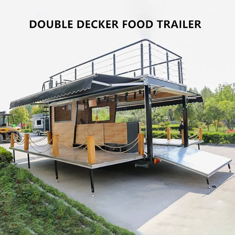 Customized Double Decker Food Trailer Restaurant Food Trailer Fully Kithchen Equipment