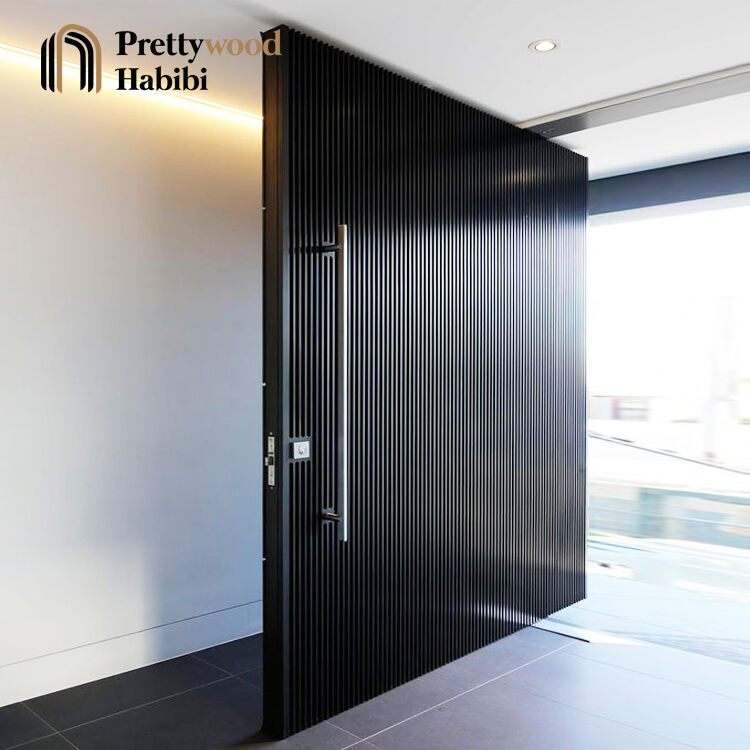 PV-8880-slats design large size pivot entry door