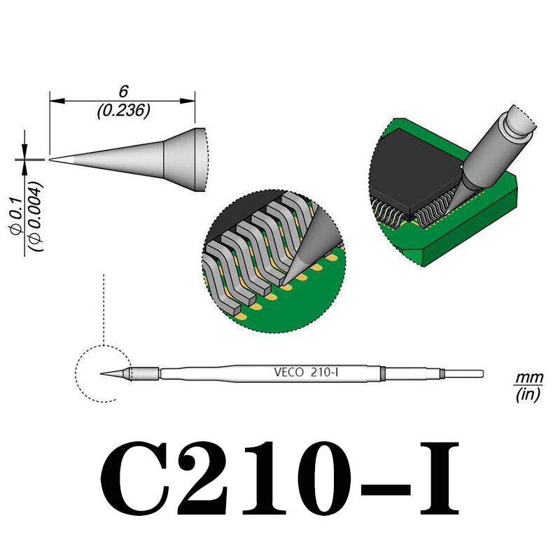   C210 Series Temperature-Controlled Soldering Iron Nozzle Tip for Electronic Repair