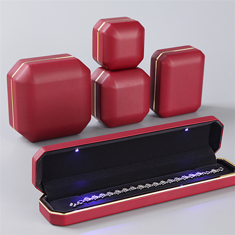 Custom Logo Jewelry Box with LED Light for Fine Jewelry JB-LED05