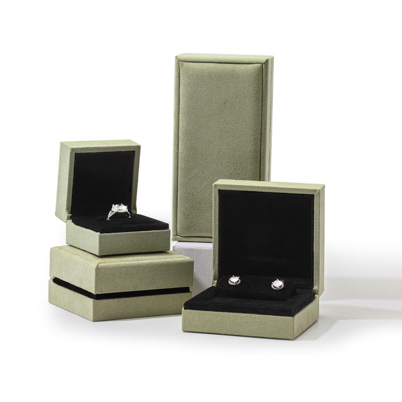 Custom Logo Suede Velvet Jewelry Packaging Set Boxes for Fine Jewellery JB-V13