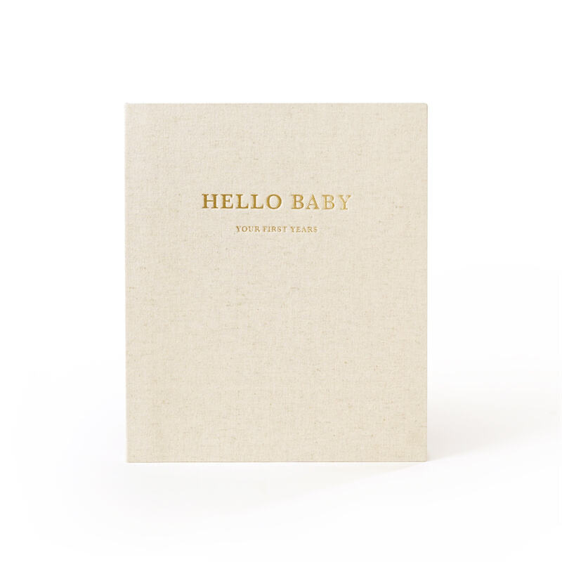 Custom linen cover baby memory book journal