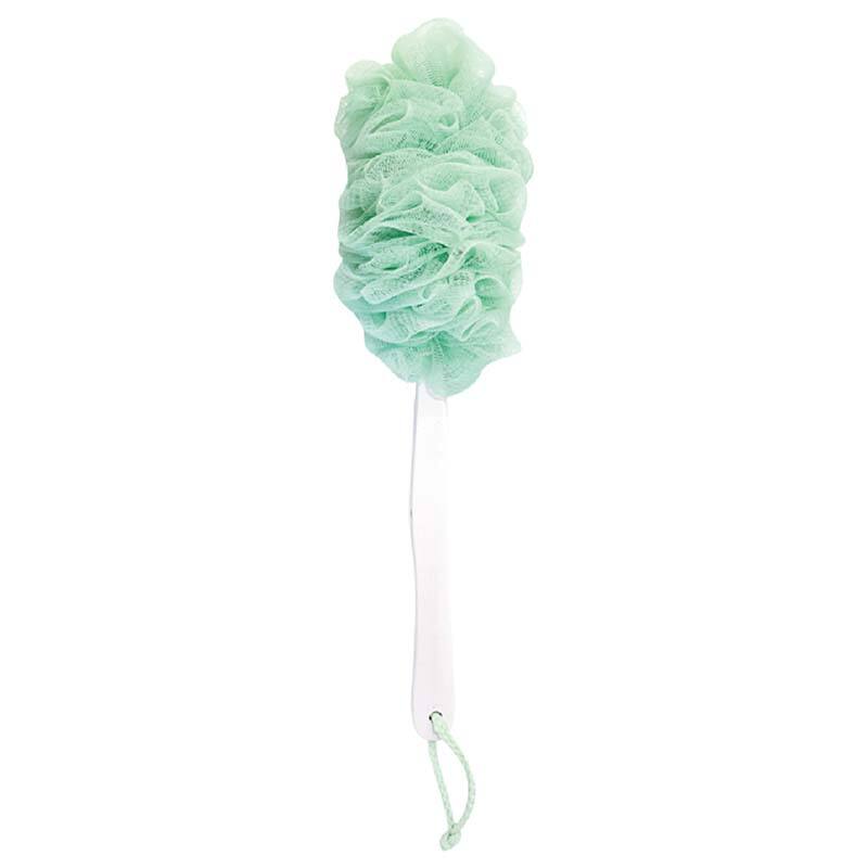 Brosse de bain à long manche en plastique de couleur verte