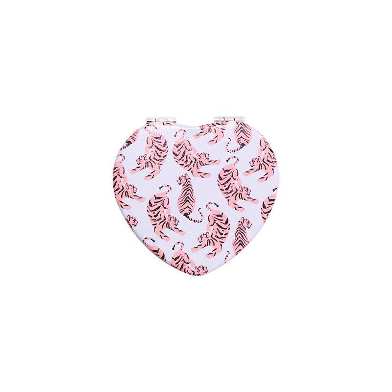 Leopard Series Heart Shaped Pocket Mirror