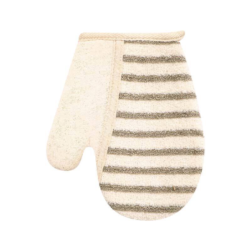 Stripe Linen Cloth Bath Sccrubber Mitt