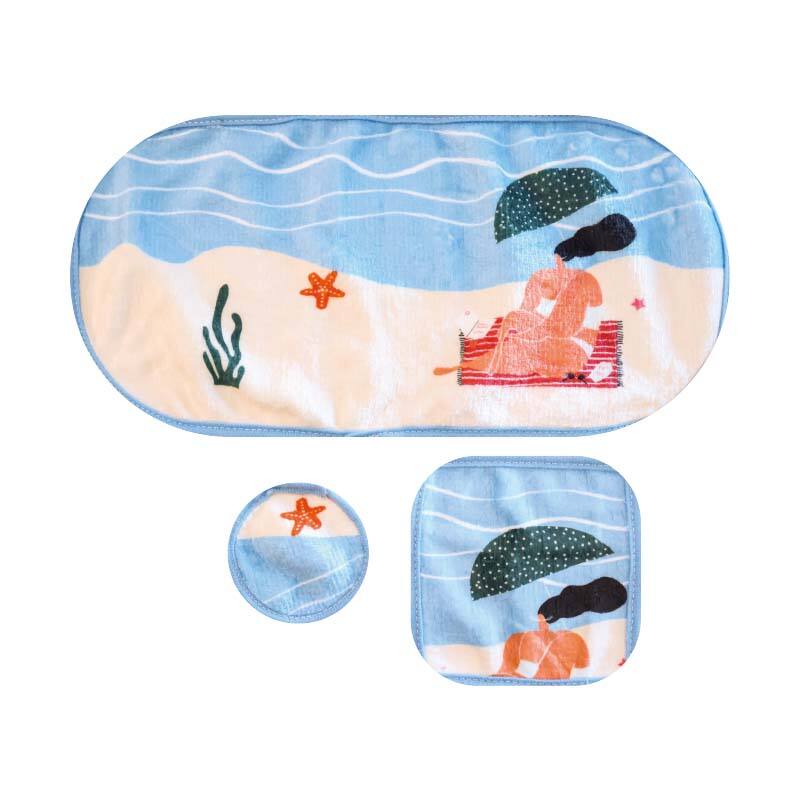 Travel Series Blue Beach Face Washing Towel