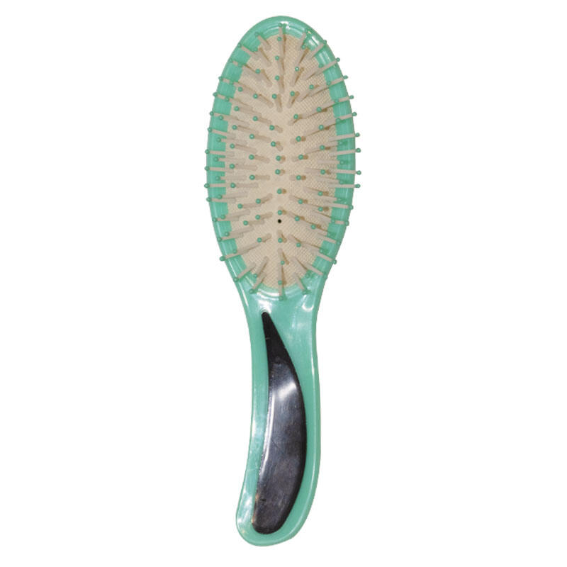 Green Slanted Handle Hair Brush