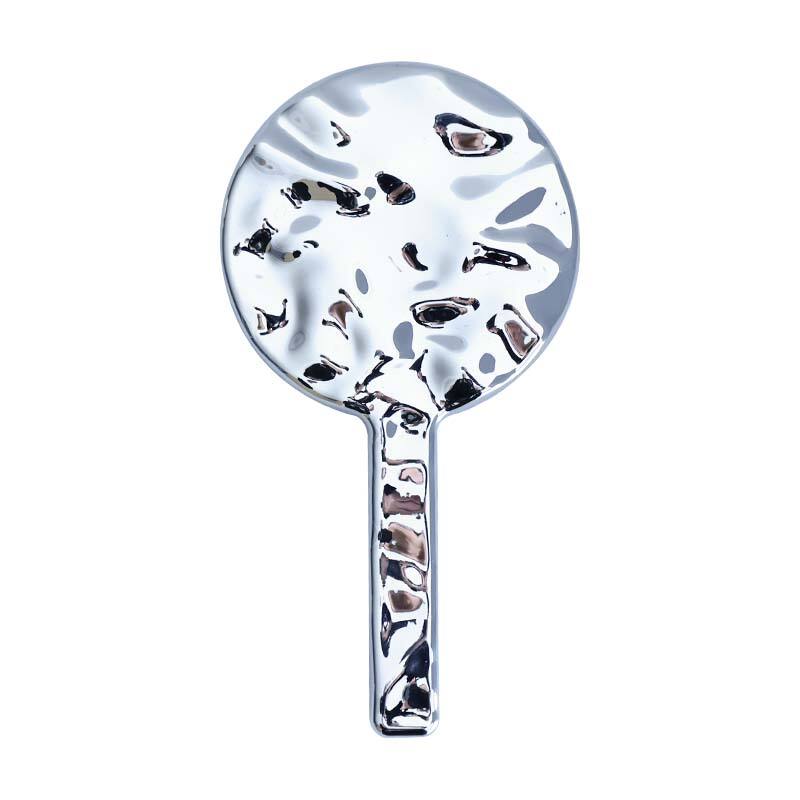 Silver Luxury Round Handheld Mirror