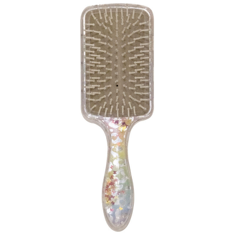 Plastic Paddle With Flowing Glitter Hair Brush