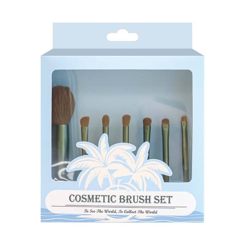 Travel Series Blue Beach Design Makeup Brushes Set