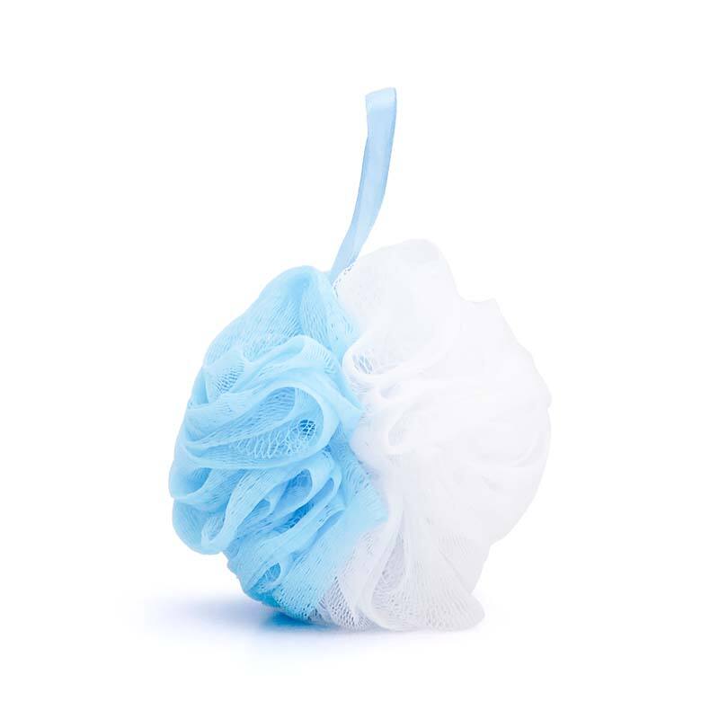 White Blue Mixed Mesh Loofah