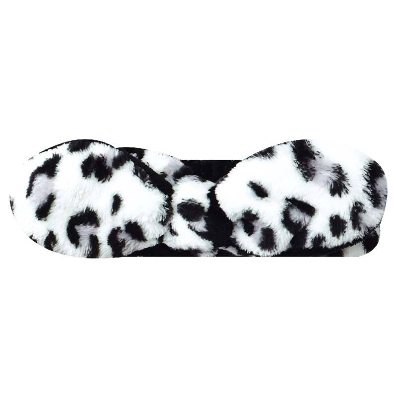 Fascia per capelli in peluche soffice Black Spotted Beauty