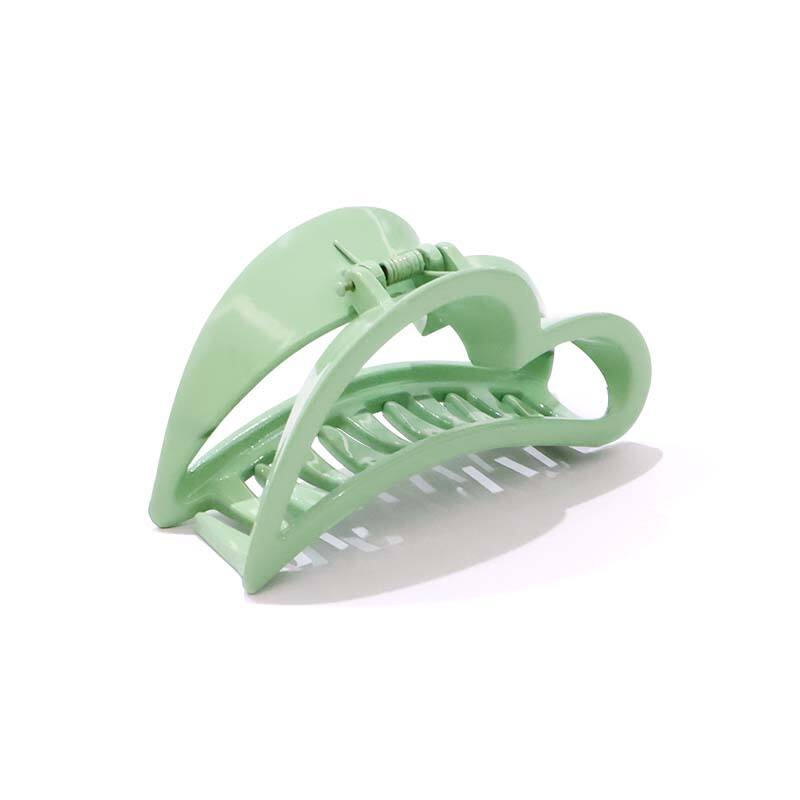 Green Slanted Heart Shaped Hair Clip