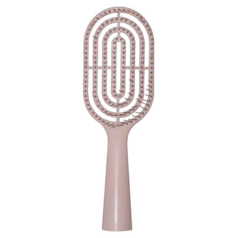 Pink Fluffy Oval Hollow Hair Brush