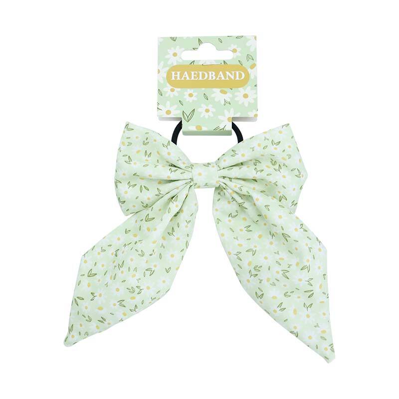 Green Flower Series Bow Hair Clip