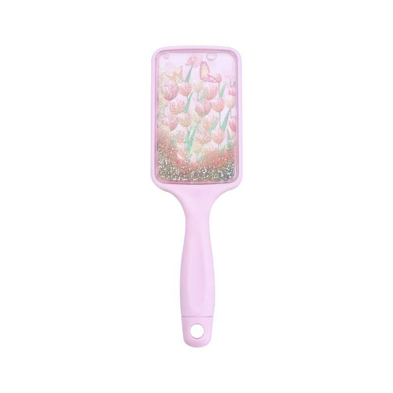 Pink Tulips Series Rectangle Air Hair Brush