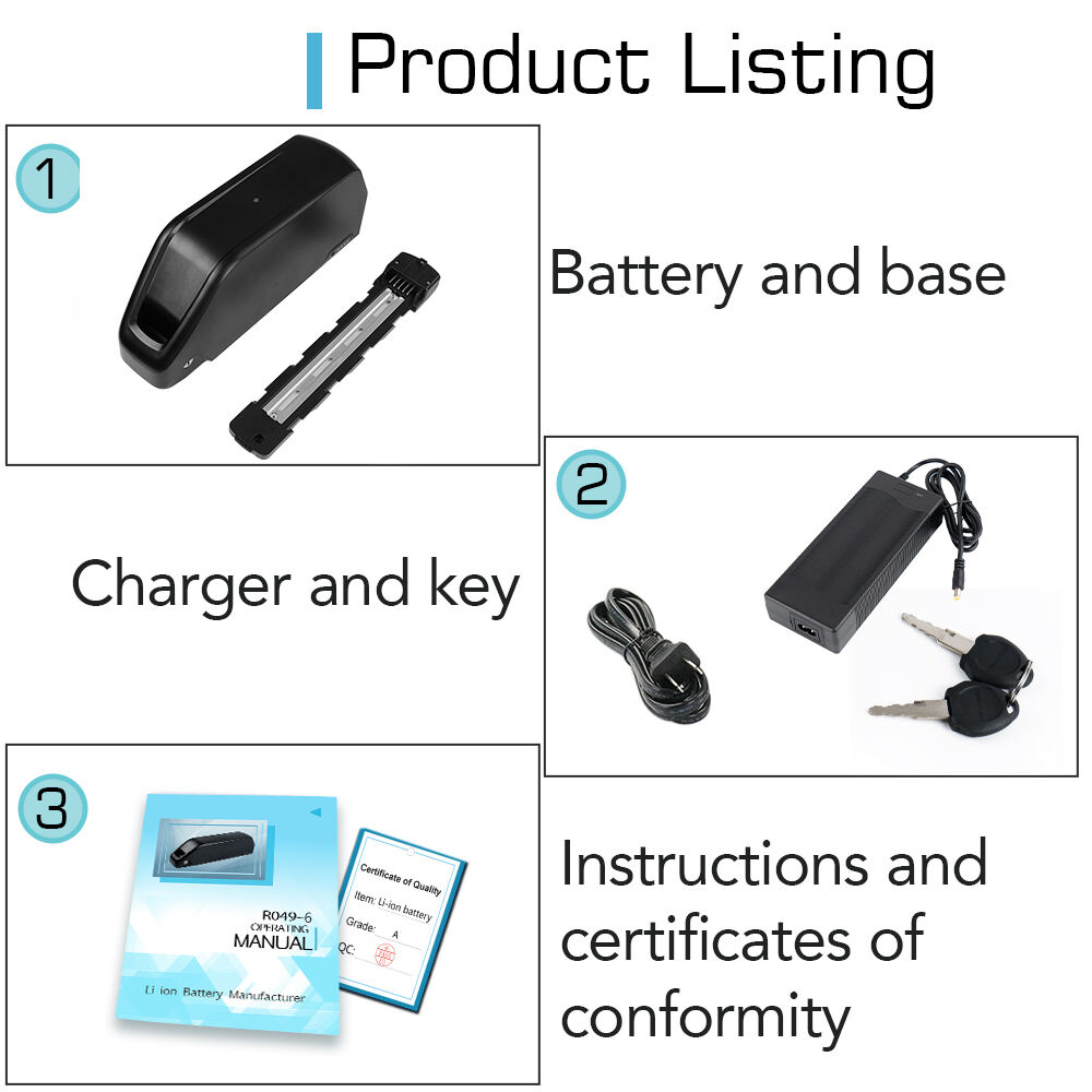 R049-6 48V 52V 25AH 21700 5000mAh Cells Li-ion Ebike Battery for 500W 750W 1000W 1500W motor with 3A Charger supplier