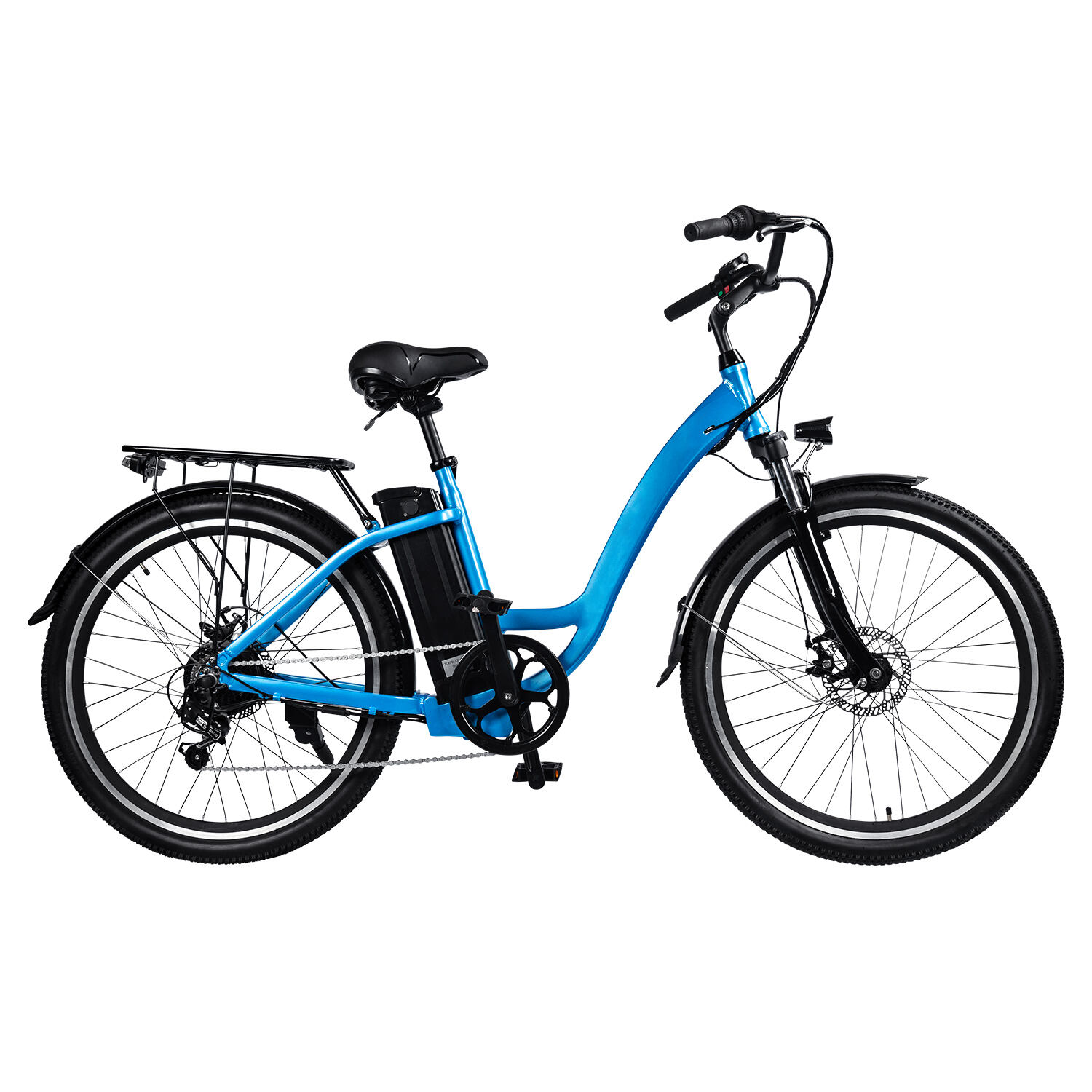 sk07 step-thru elektrisk sykkel bycruiser e-bike 26 tommar elektrisk sykkel 250w 10ah avtaleg batteri