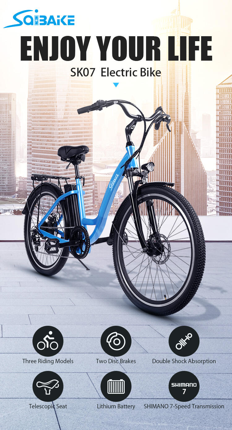 SK07 Step-thru Electric Bicycle City Cruiser E-Bike 26 Inch Electric Bike 250W 10Ah Removeable Battery details