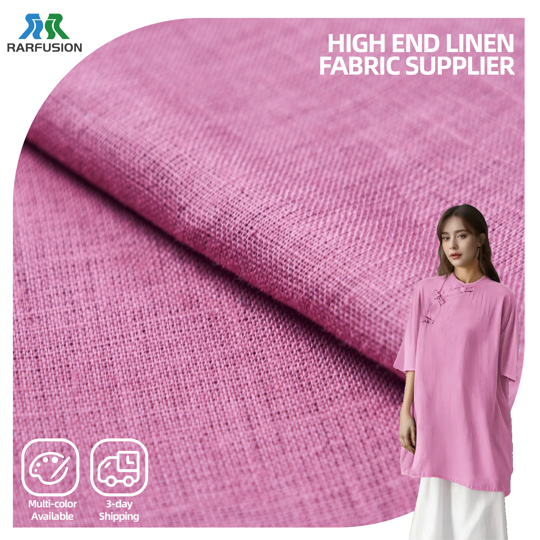 여름용 드레스 셔츠 및 커튼용 재고 있는 100% 린넨 원단