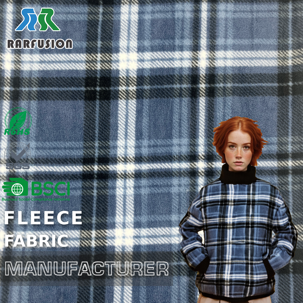 Tisye Polar Fleece Mous ak Chalè, 100% Polyester, Double Brossé ak Shaking pou Vêtman Pòtèj, Pyajam, ak Kouvèti pou Bebe