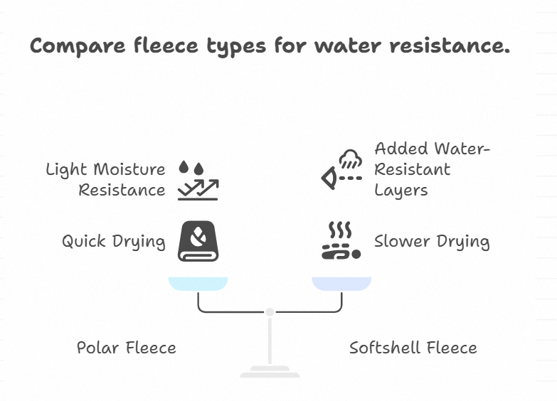 Compare fleece types for water resistance
