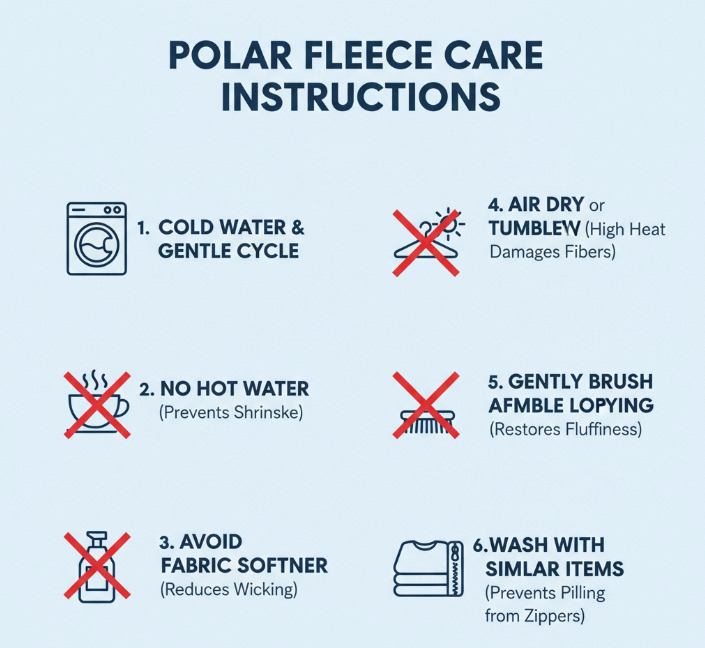 Care Instructions for Your Polar Fleece Gear