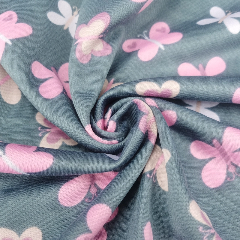 Staple fiber printed single-sided fleece