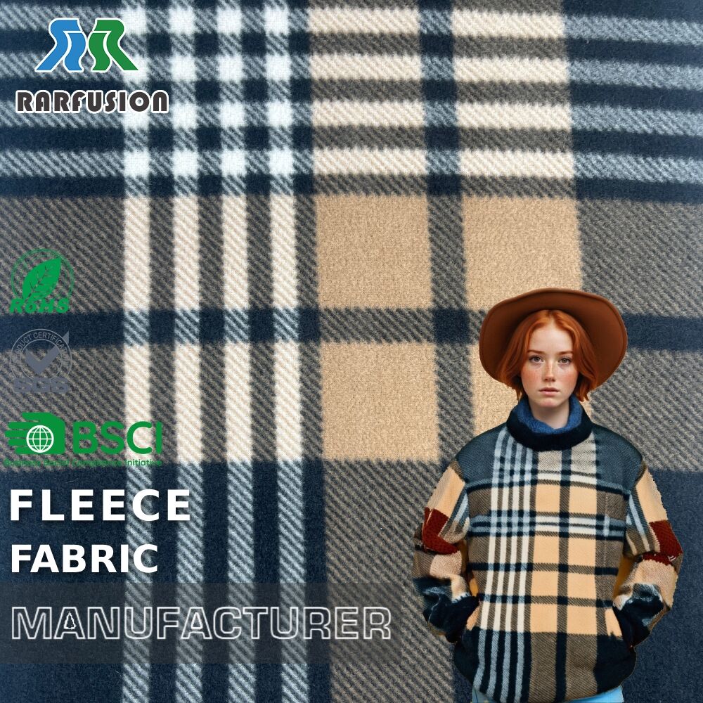 Durable Soft Warm Plaid Print Polar Fleece Fabric for Loungewear Jackets  Blankets