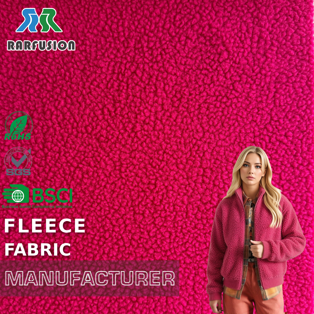 Tissu polaire Sherpa 100 % polyester coloré pour vêtements de nuit, vêtements d’extérieur et manteaux d’hiver