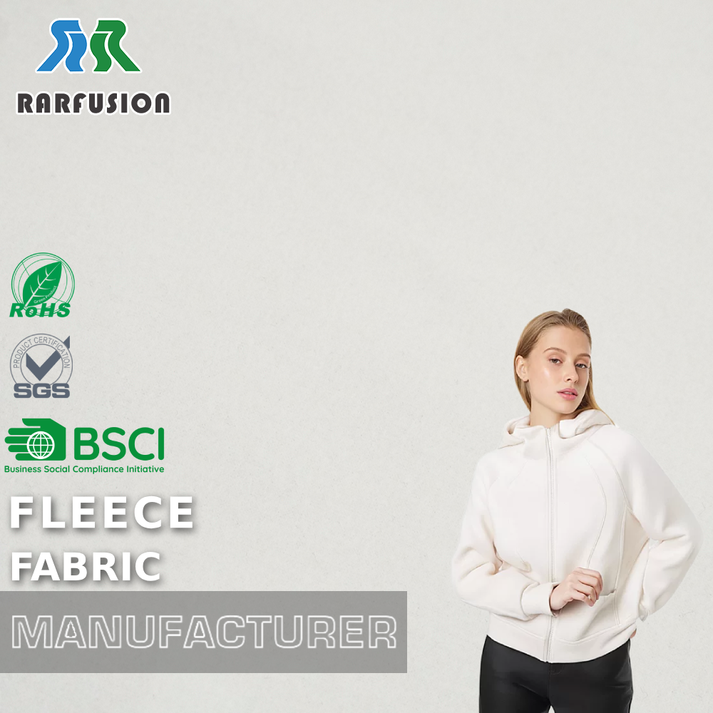 Good Quality Cream White Fleece Fabric Medium Weight Warm Knit Polar Fleece Fabric for Lining Hoodies Sweaters