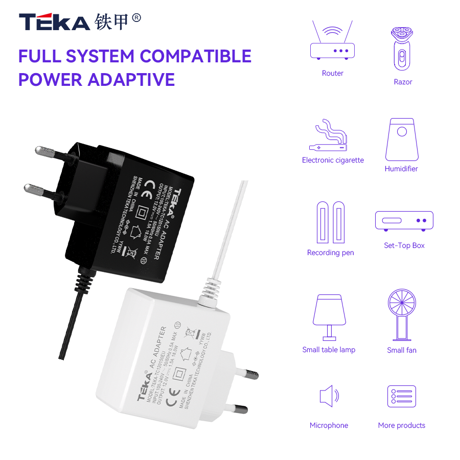 TC-EU Side plug Wall mount 19w power adapter