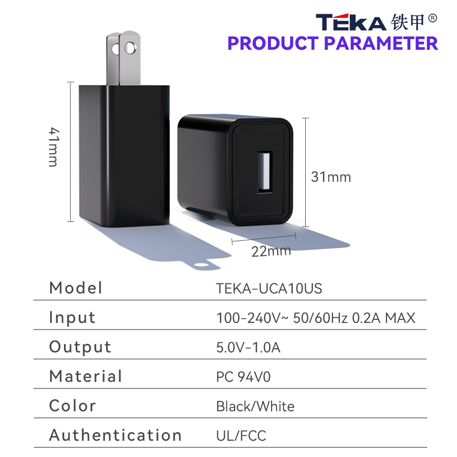 5V1A USB 5V1A-US Diversified Fast Charger