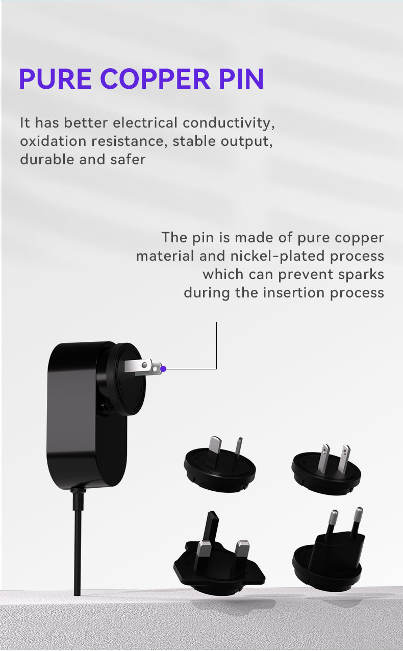 42W-Interchangeable 42w power adaper manufacture