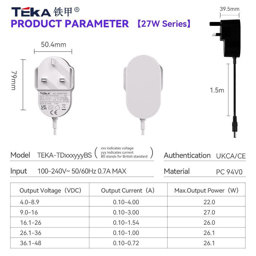 TD-BS Wall mount 27w power adapter