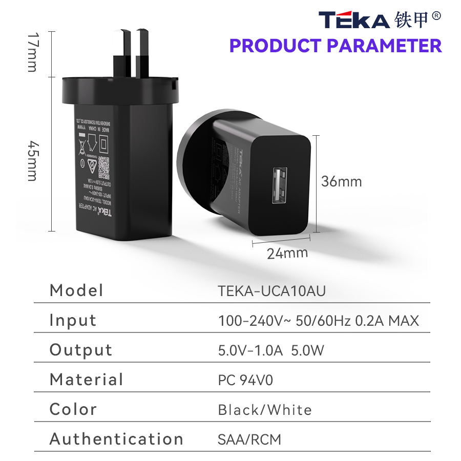 5V1A USB 5V1A-AU Diversified Fast Charger