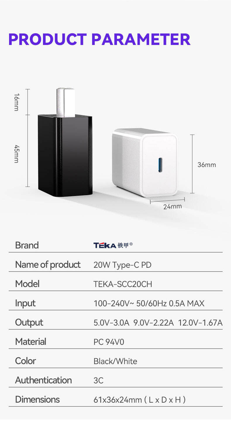 20W PD 20W PD-CH Diversified Fast Charger factory