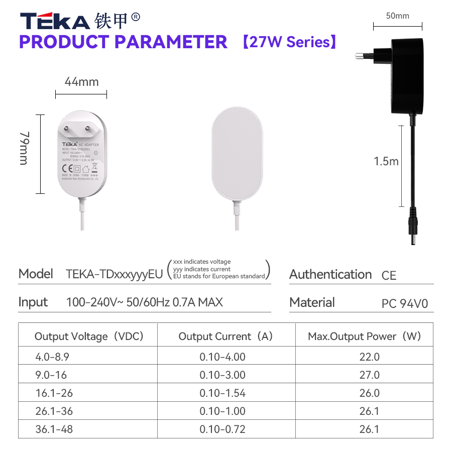 TD-EC Wall mount 27w power adapter