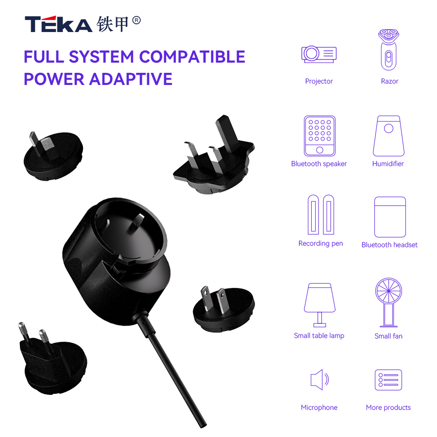 Interchangeable 7.5w power adaper