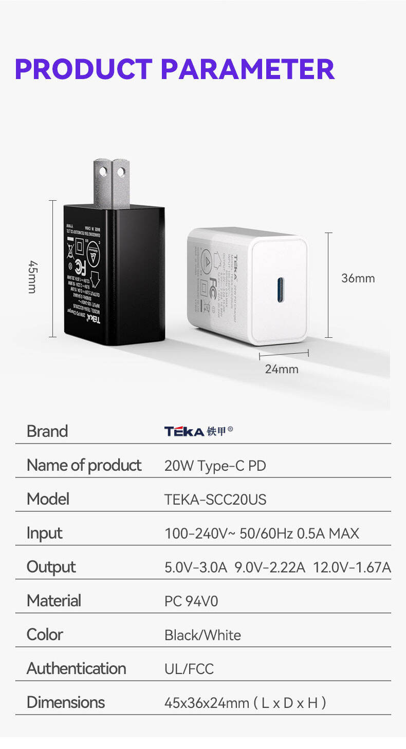 20W PD 20W PD-US Diversified Fast Charger manufacture