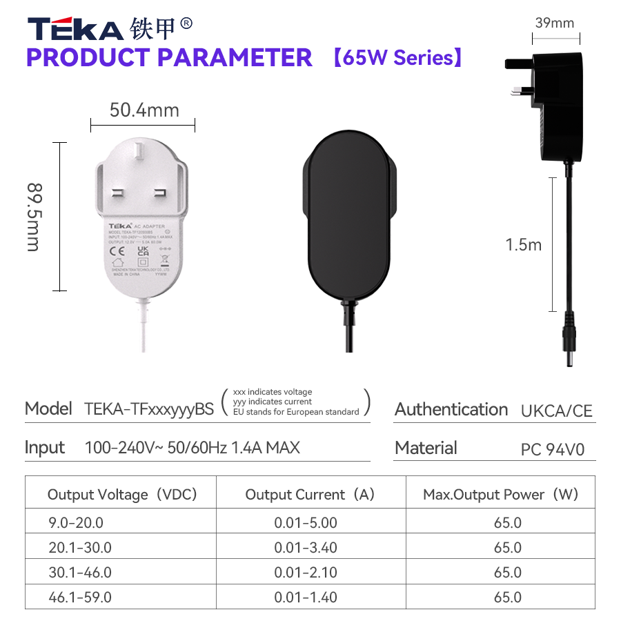 TF-BS Wall mount 65w power adapter