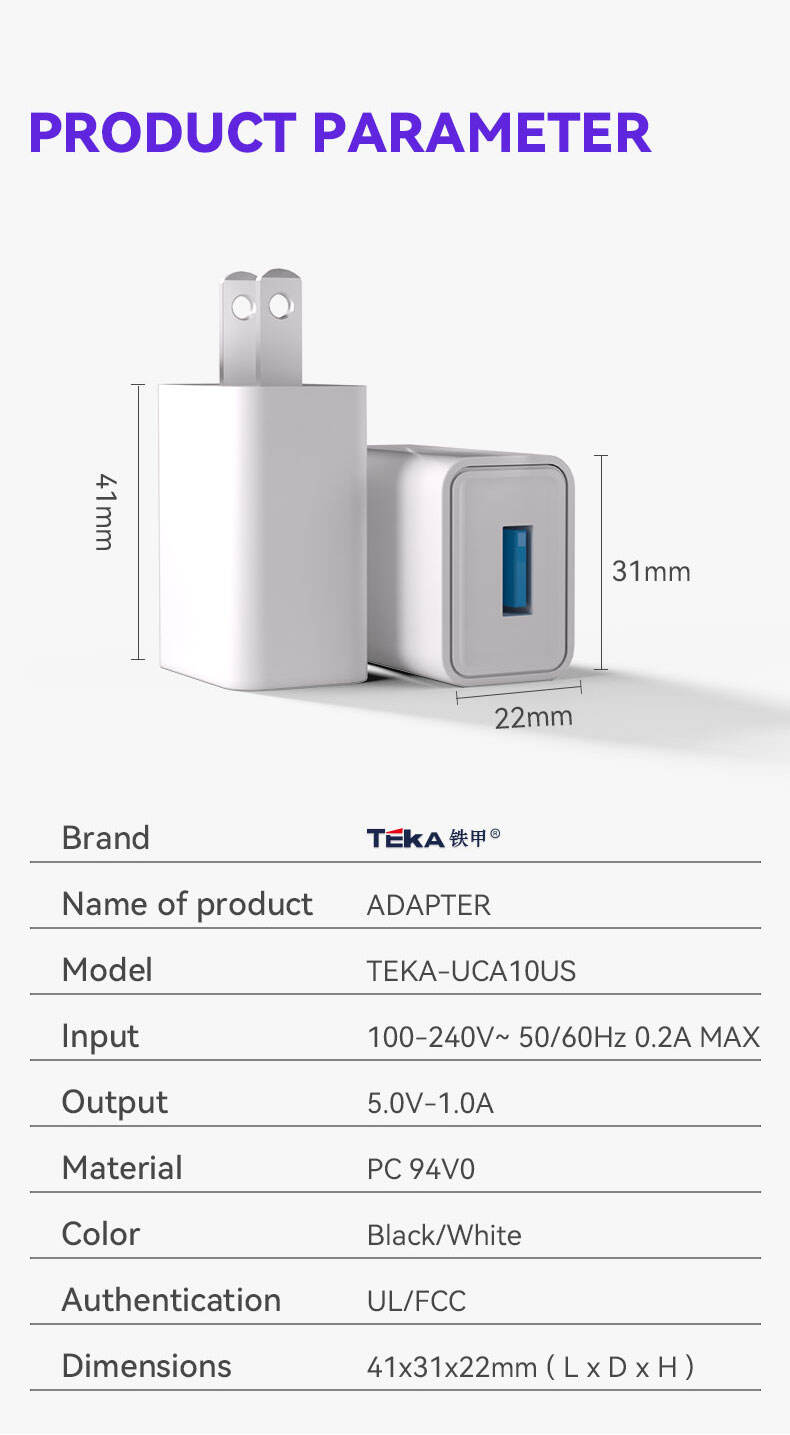 5V1A USB 5V1A-US Diversified Fast Charger details