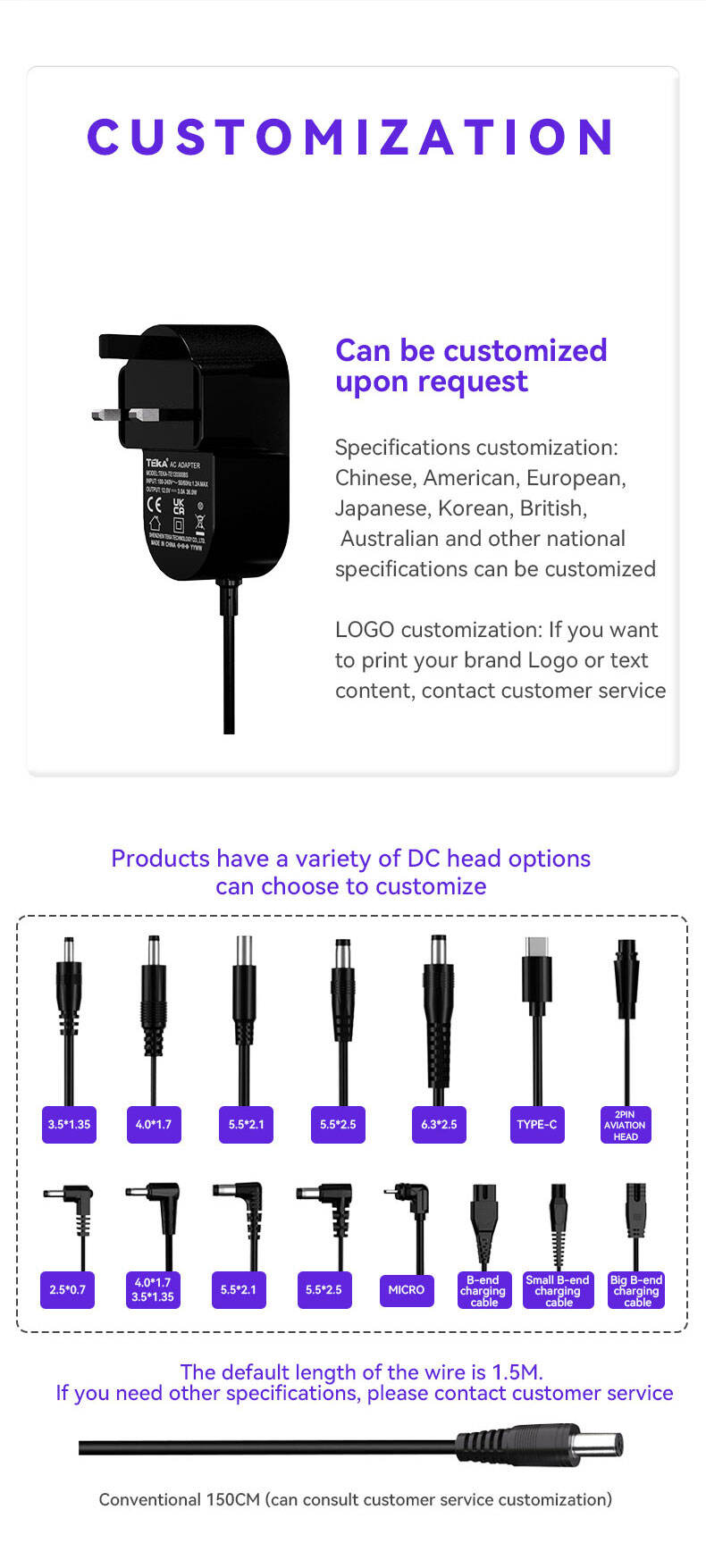 42W TE-BS Wall mount 42w power adapter manufacture