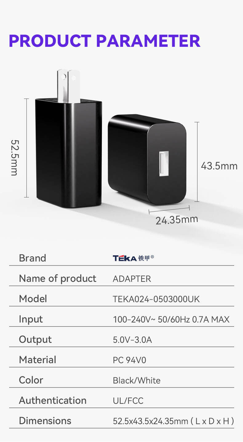 5V3A USB 5V3A-US Diversified Fast Charger details