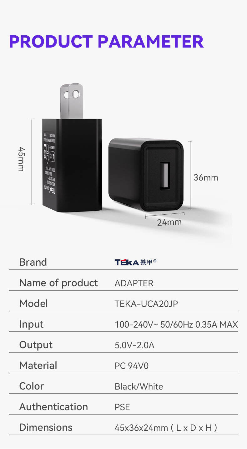 5V2A USB 5V2A-JP Diversified Fast Charger manufacture