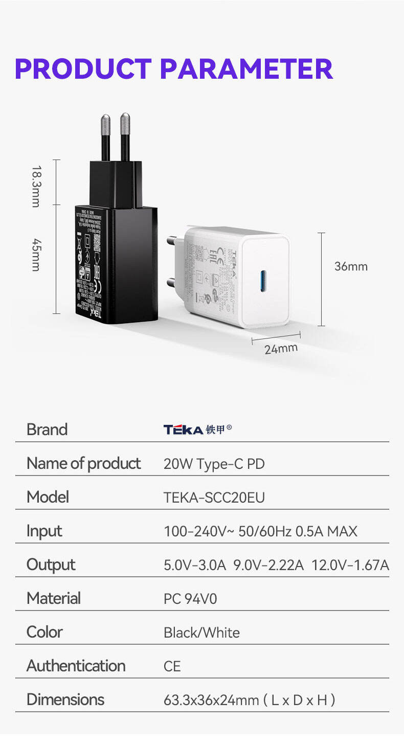 20W PD 20W PD-EU Diversified Fast Charger manufacture