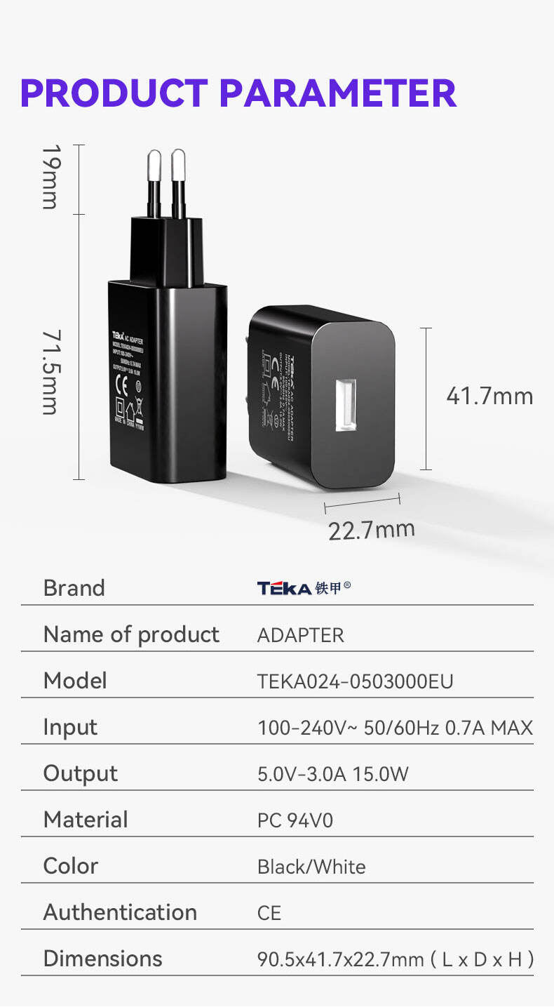 5V3A USB 5V3A-EU Diversified Fast Charger details