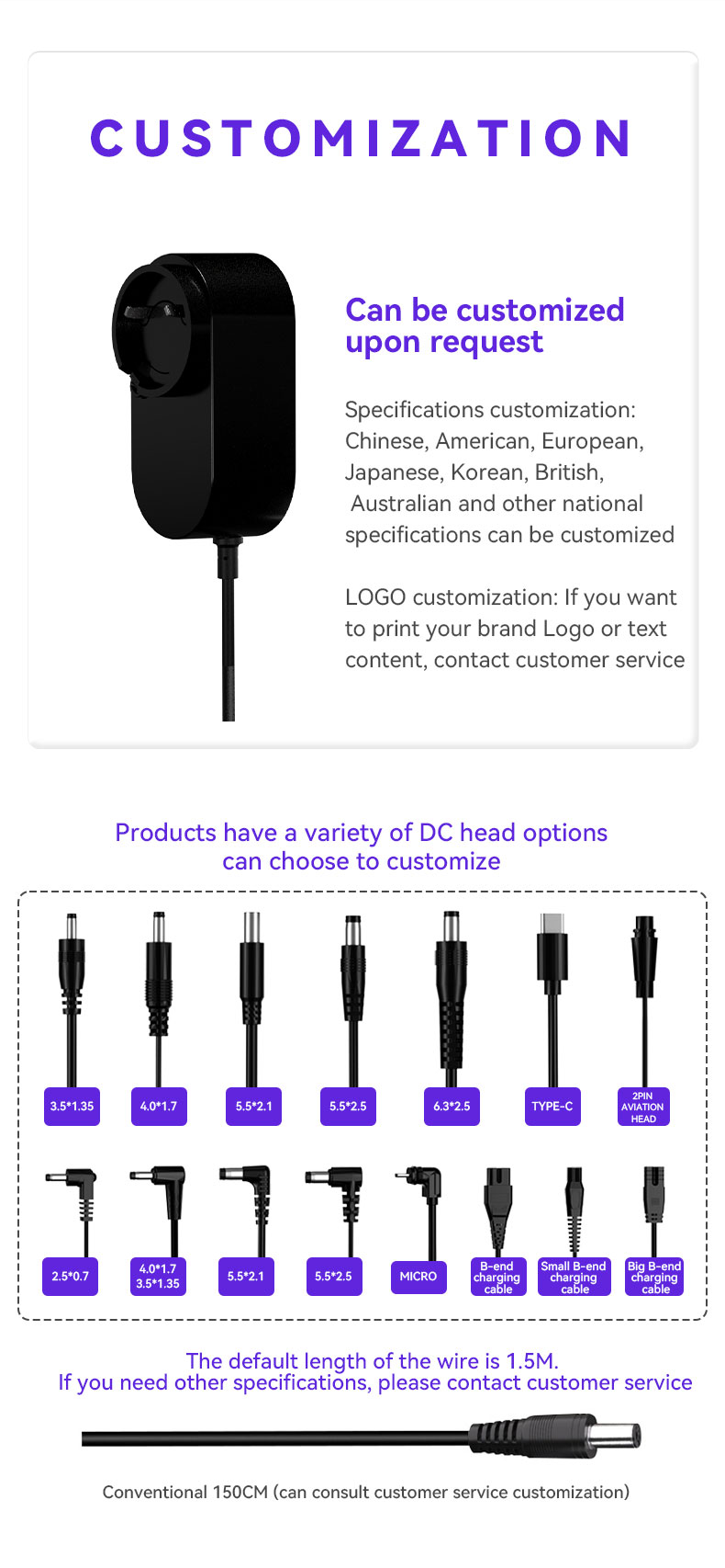 42W-Interchangeable 42w power adaper manufacture